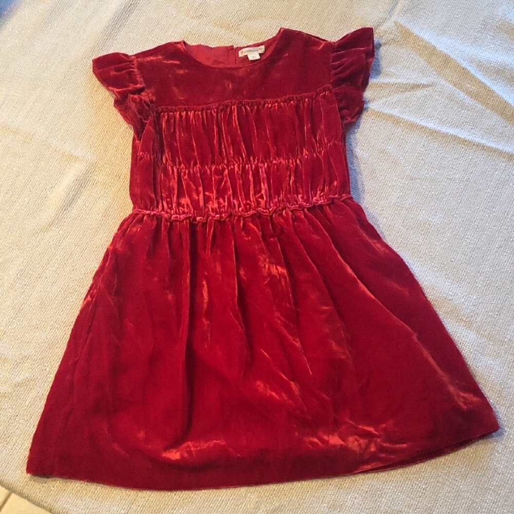 Crewcuts Crushed Red Velvet Holiday  Dress